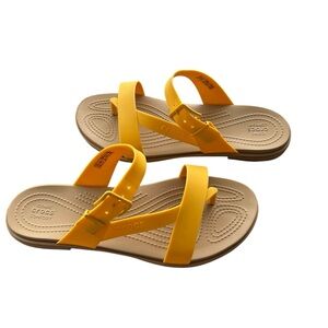 Crocs Women’s Sandals Yellow | Size 10W | Iconic Comfort | Good Used Condition